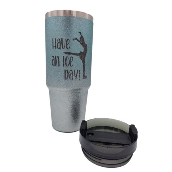 Trinkbecher Glitzer blau groß